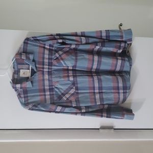 Ripcurl blue and orange plaid flannel shirt
